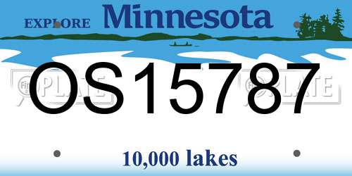 OS15787 Minnesota License Plate