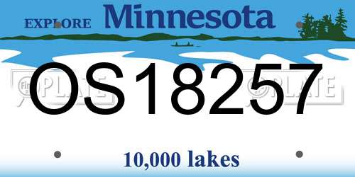 OS18257 Minnesota License Plate