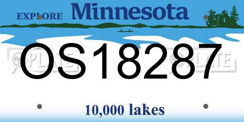 OS18287 Minnesota License Plate