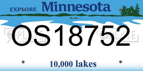 OS18752 Minnesota License Plate
