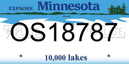 OS18787 Minnesota License Plate