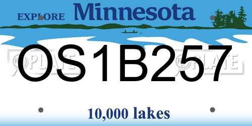 OS1B257 Minnesota License Plate