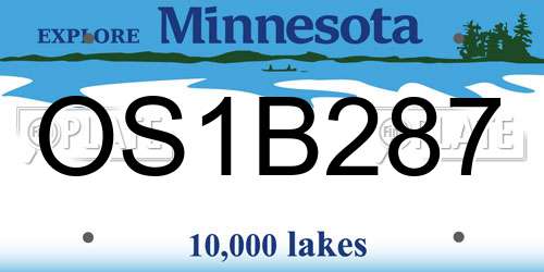 OS1B287 Minnesota License Plate