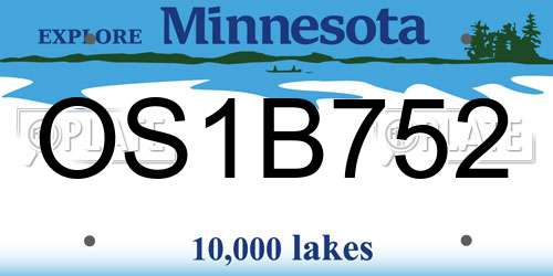 OS1B752 Minnesota License Plate