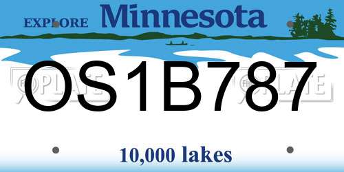 OS1B787 Minnesota License Plate