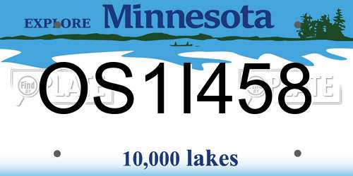 OS1I458 Minnesota License Plate