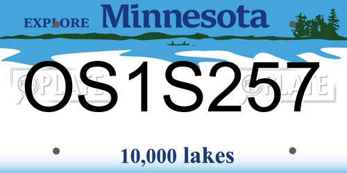 OS1S257 Minnesota License Plate