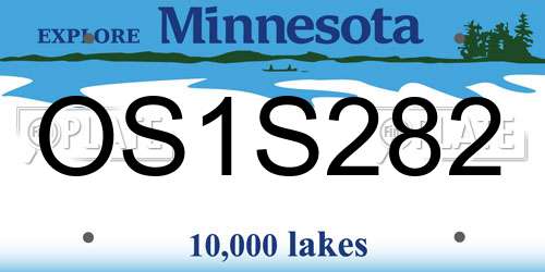 OS1S282 Minnesota License Plate