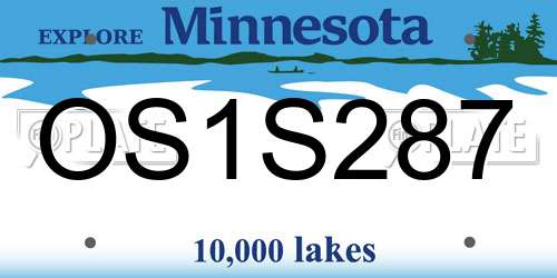 OS1S287 Minnesota License Plate