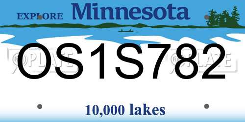 OS1S782 Minnesota License Plate