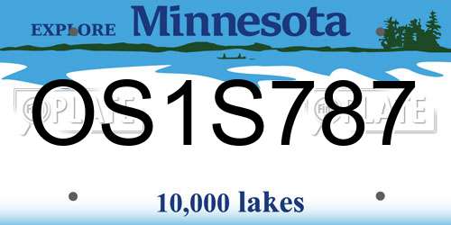 OS1S787 Minnesota License Plate