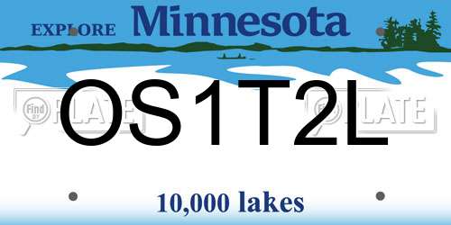 OS1T2L Minnesota License Plate