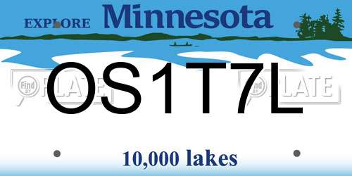 OS1T7L Minnesota License Plate