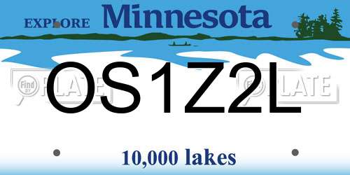 OS1Z2L Minnesota License Plate