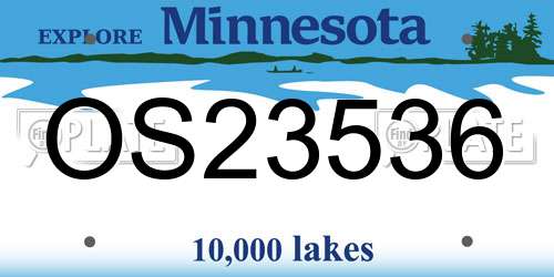 OS23536 Minnesota License Plate
