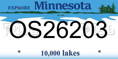 OS26203 Minnesota License Plate
