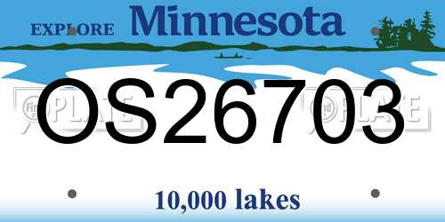 OS26703 Minnesota License Plate