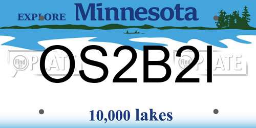 OS2B2I Minnesota License Plate