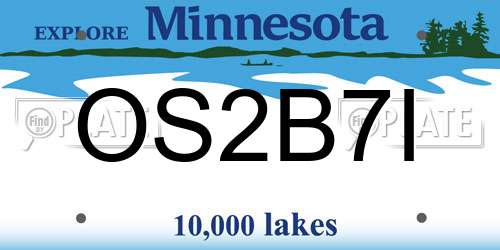 OS2B7I Minnesota License Plate
