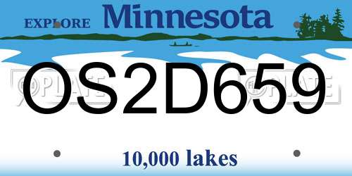 OS2D659 Minnesota License Plate