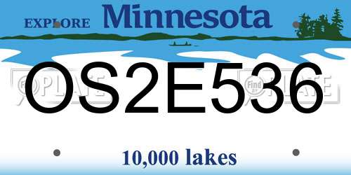 OS2E536 Minnesota License Plate
