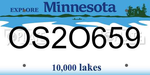 OS2O659 Minnesota License Plate