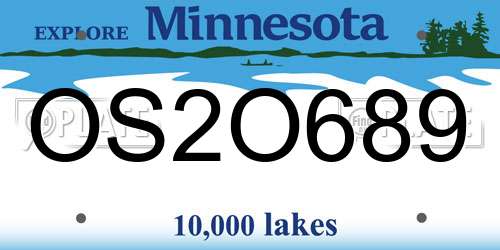 OS2O689 Minnesota License Plate