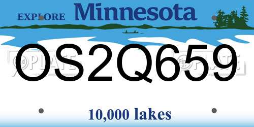 OS2Q659 Minnesota License Plate