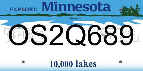 OS2Q689 Minnesota License Plate
