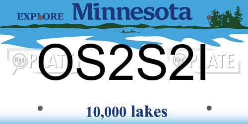 OS2S2I Minnesota License Plate