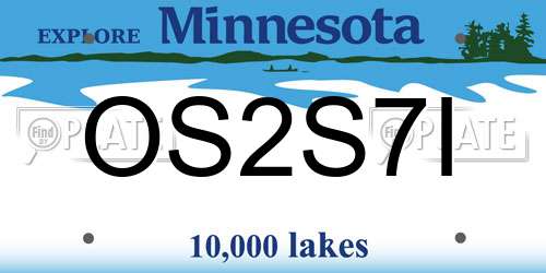 OS2S7I Minnesota License Plate