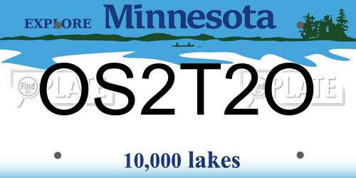 OS2T2O Minnesota License Plate