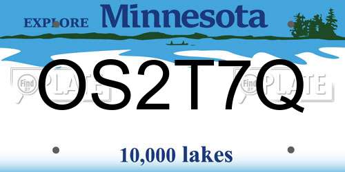OS2T7Q Minnesota License Plate