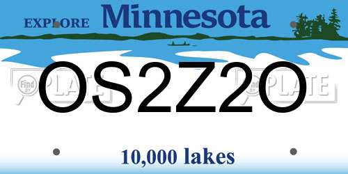 OS2Z2O Minnesota License Plate