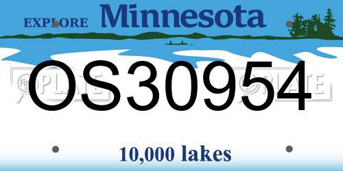 OS30954 Minnesota License Plate