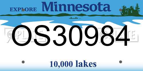 OS30984 Minnesota License Plate