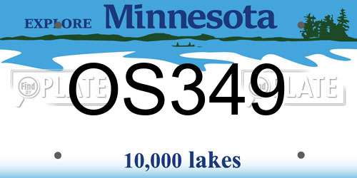 OS349 Minnesota License Plate