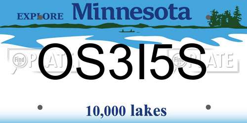 OS3I5S Minnesota License Plate