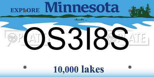 OS3I8S Minnesota License Plate