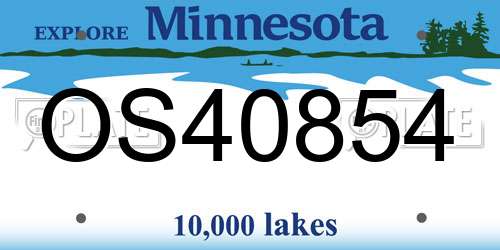OS40854 Minnesota License Plate