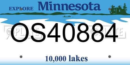 OS40884 Minnesota License Plate