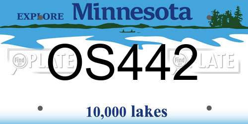 OS442 Minnesota License Plate