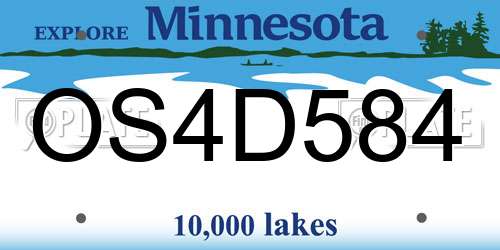 OS4D584 Minnesota License Plate