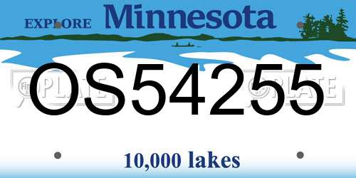 OS54255 Minnesota License Plate