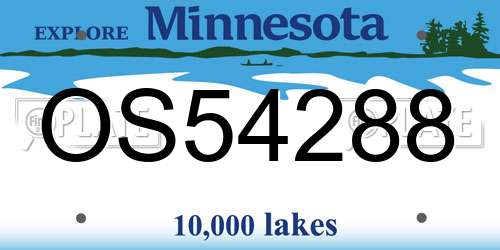 OS54288 Minnesota License Plate