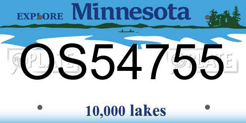 OS54755 Minnesota License Plate