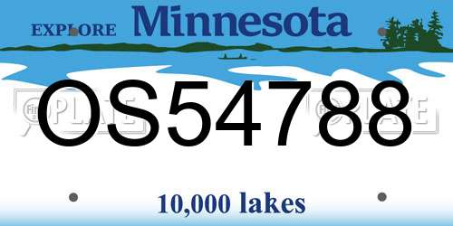 OS54788 Minnesota License Plate