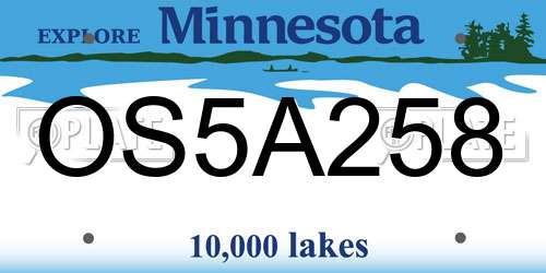 OS5A258 Minnesota License Plate