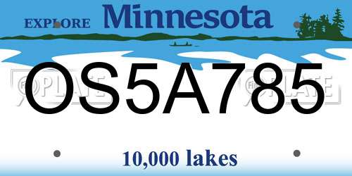 OS5A785 Minnesota License Plate