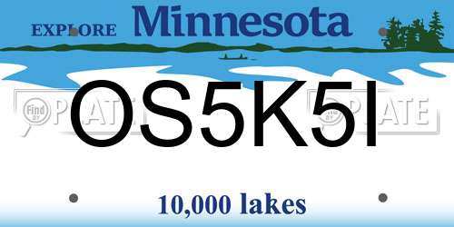 OS5K5I Minnesota License Plate